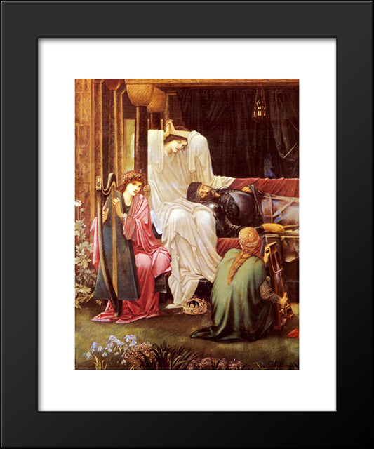 The Last Sleep Of Arthur In Avalon (Detail) 20x24 Black Modern Wood Framed Art Print Poster by Burne Jones, Edward