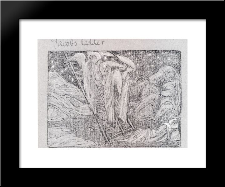 Jacob'S Ladder 20x24 Black Modern Wood Framed Art Print Poster by Burne Jones, Edward