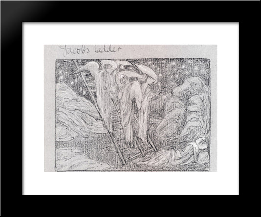 Jacob'S Ladder 20x24 Black Modern Wood Framed Art Print Poster by Burne Jones, Edward