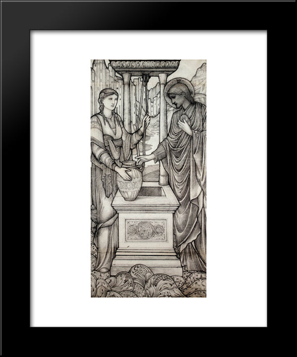 Christ And The Woman Of Samaria At The Well 20x24 Black Modern Wood Framed Art Print Poster by Burne Jones, Edward