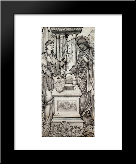 Christ And The Woman Of Samaria At The Well 20x24 Black Modern Wood Framed Art Print Poster by Burne Jones, Edward