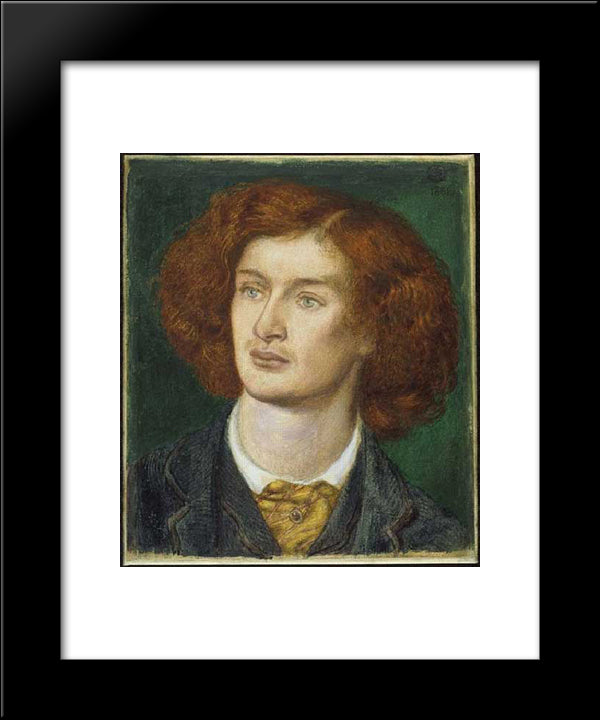 Algernon Charles Swinburne 20x24 Black Modern Wood Framed Art Print Poster by Rossetti, Dante Gabriel