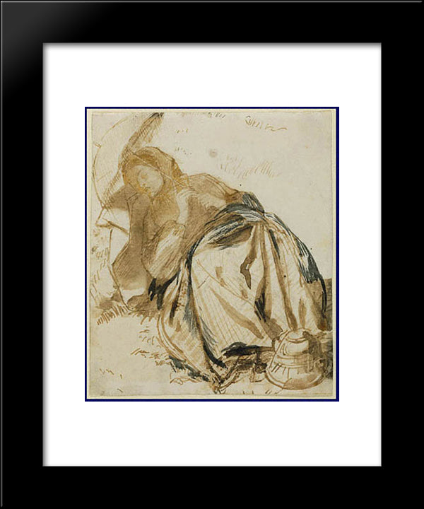 Elizabeth Siddal 20x24 Black Modern Wood Framed Art Print Poster by Rossetti, Dante Gabriel