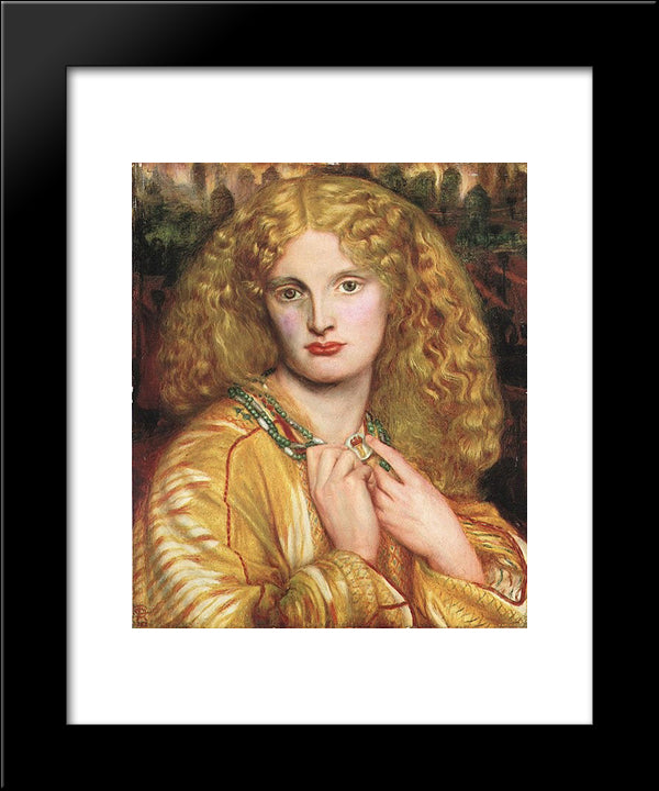 Helen Of Troy 20x24 Black Modern Wood Framed Art Print Poster by Rossetti, Dante Gabriel