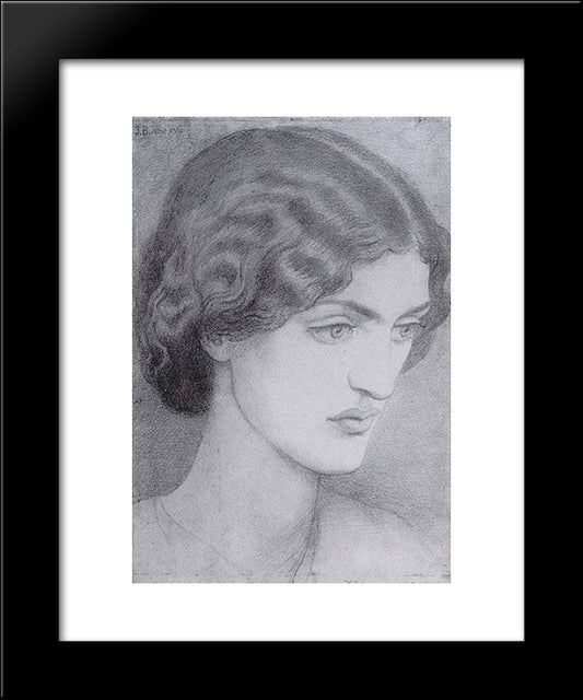 Jane Burden 20x24 Black Modern Wood Framed Art Print Poster by Rossetti, Dante Gabriel