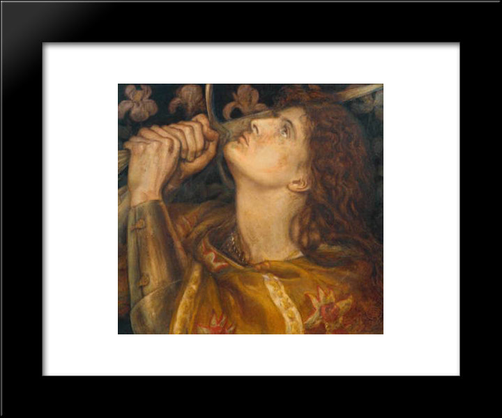 Joan Of Arc 20x24 Black Modern Wood Framed Art Print Poster by Rossetti, Dante Gabriel