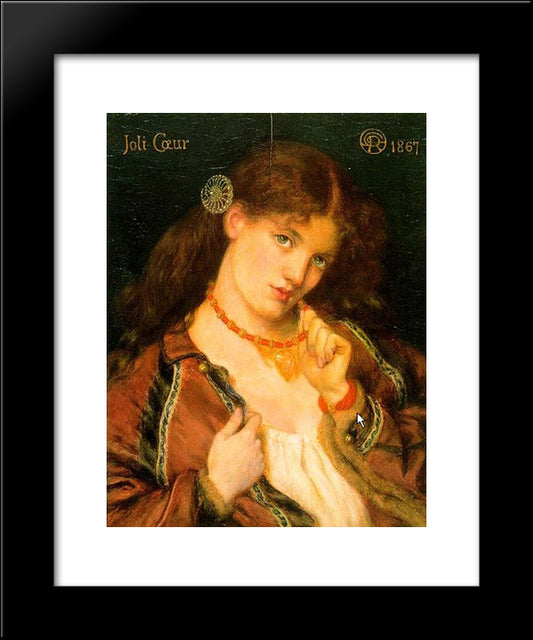 Joli Coeur 20x24 Black Modern Wood Framed Art Print Poster by Rossetti, Dante Gabriel