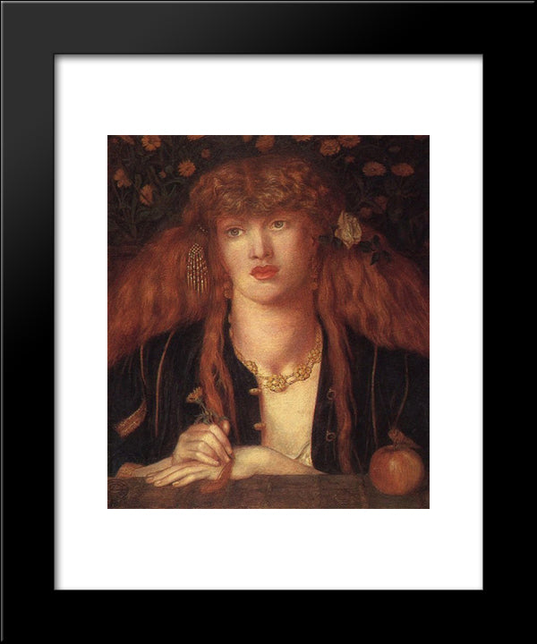 La Bionda Del Balcone 20x24 Black Modern Wood Framed Art Print Poster by Rossetti, Dante Gabriel