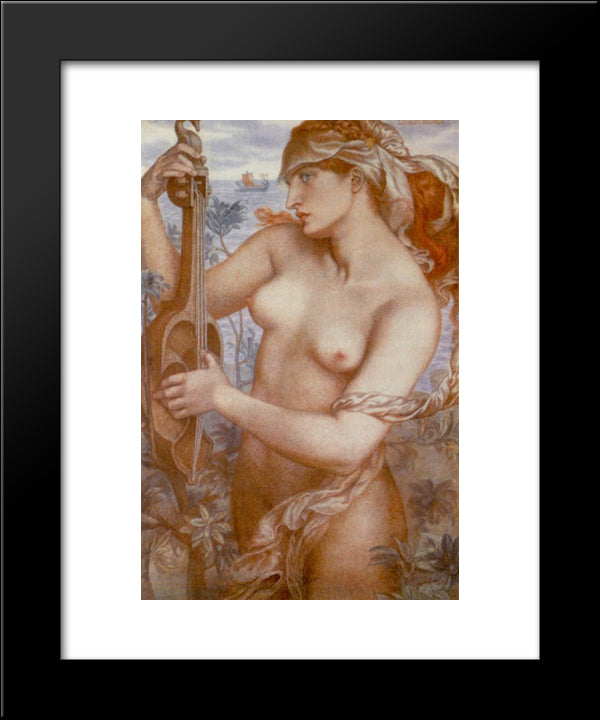 Ligeia Siren 20x24 Black Modern Wood Framed Art Print Poster by Rossetti, Dante Gabriel