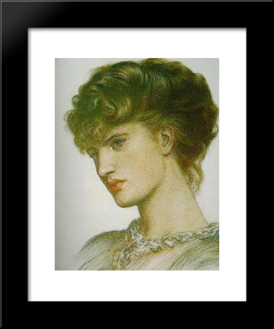 Portrait Of A Lady 20x24 Black Modern Wood Framed Art Print Poster by Rossetti, Dante Gabriel