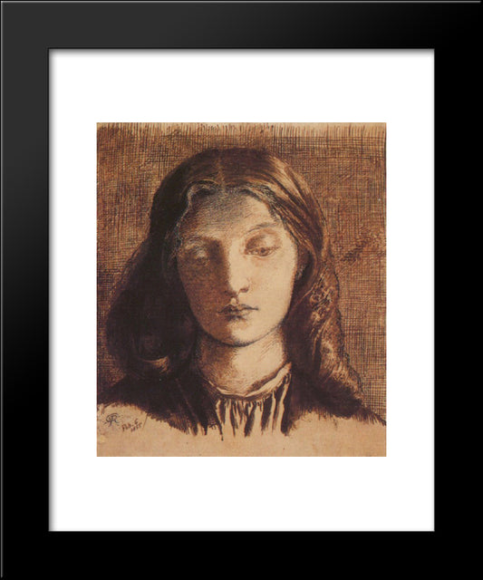 Portrait Of Elizabeth Siddal 20x24 Black Modern Wood Framed Art Print Poster by Rossetti, Dante Gabriel