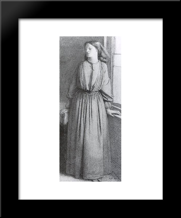 Portrait Of Elizabeth Siddal 20x24 Black Modern Wood Framed Art Print Poster by Rossetti, Dante Gabriel