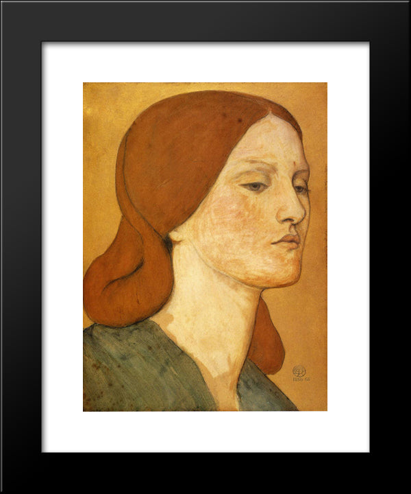 Portrait Of Elizabeth Siddal 20x24 Black Modern Wood Framed Art Print Poster by Rossetti, Dante Gabriel