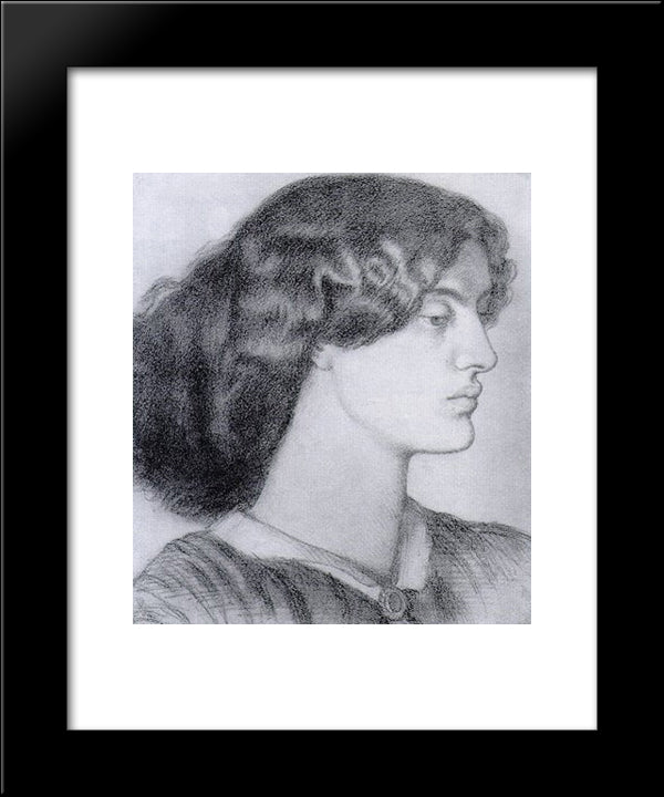 Portrait Of Jane Morris 20x24 Black Modern Wood Framed Art Print Poster by Rossetti, Dante Gabriel