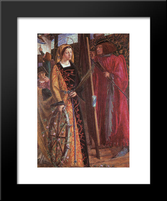 Saint Catherine 20x24 Black Modern Wood Framed Art Print Poster by Rossetti, Dante Gabriel