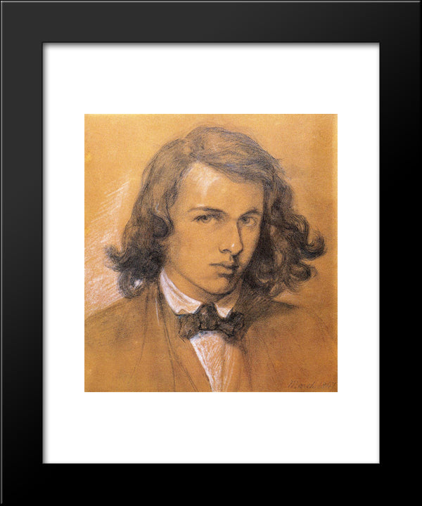 Self Portrait 20x24 Black Modern Wood Framed Art Print Poster by Rossetti, Dante Gabriel