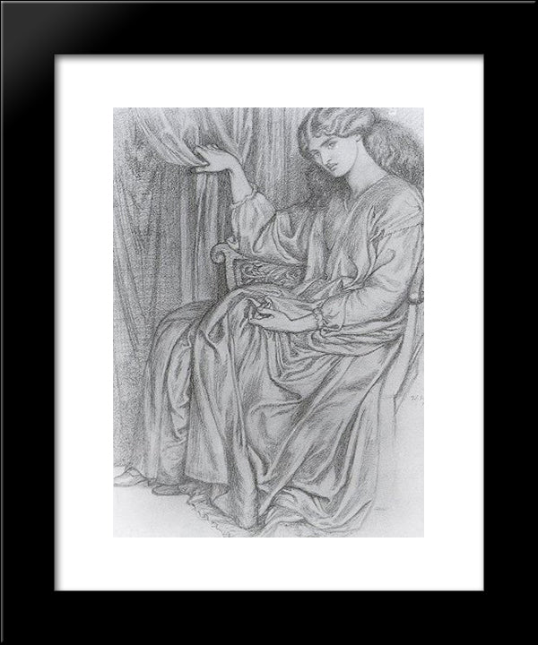 Silence 20x24 Black Modern Wood Framed Art Print Poster by Rossetti, Dante Gabriel