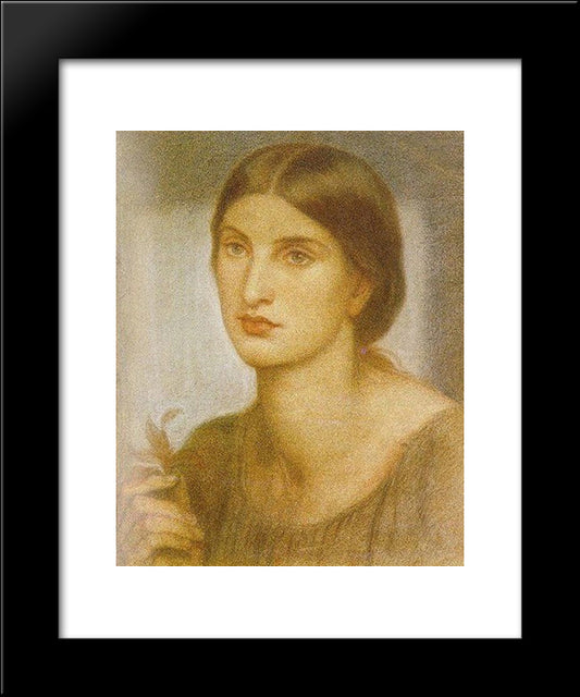 Study Of A Girl 20x24 Black Modern Wood Framed Art Print Poster by Rossetti, Dante Gabriel