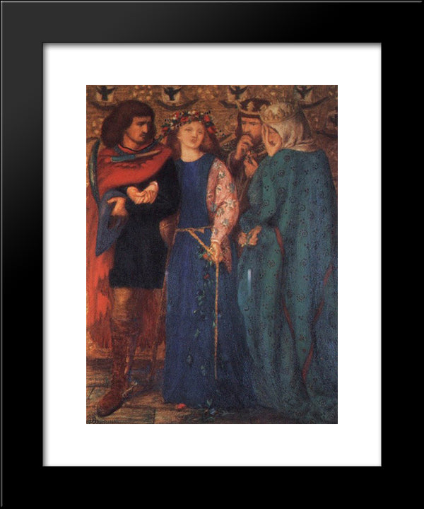 The First Madness Of Ophelia 20x24 Black Modern Wood Framed Art Print Poster by Rossetti, Dante Gabriel