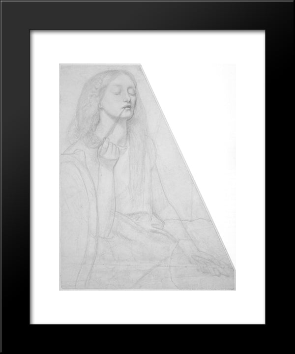 The Return Of Tibullus To Delia: Study For Delia 20x24 Black Modern Wood Framed Art Print Poster by Rossetti, Dante Gabriel