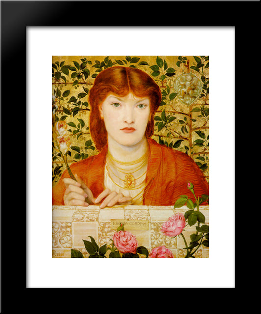 Regina Cordium 20x24 Black Modern Wood Framed Art Print Poster by Rossetti, Dante Gabriel