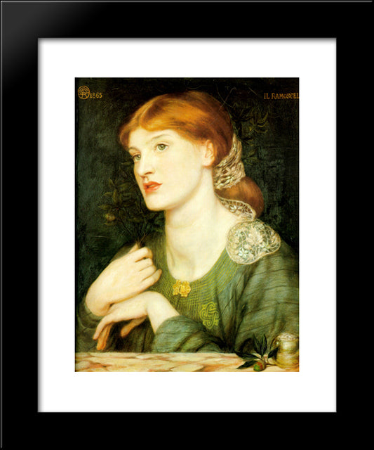 Il Ramoscello 20x24 Black Modern Wood Framed Art Print Poster by Rossetti, Dante Gabriel