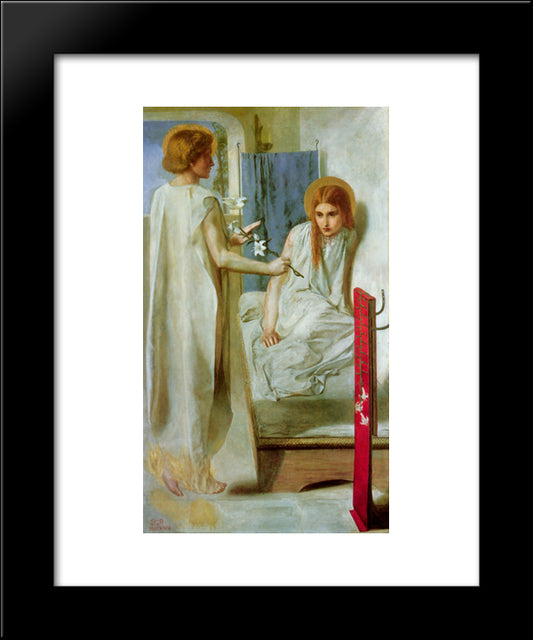 The Annunciation 20x24 Black Modern Wood Framed Art Print Poster by Rossetti, Dante Gabriel