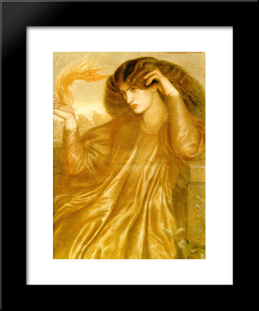 The Lady Of The Flame 20x24 Black Modern Wood Framed Art Print Poster by Rossetti, Dante Gabriel