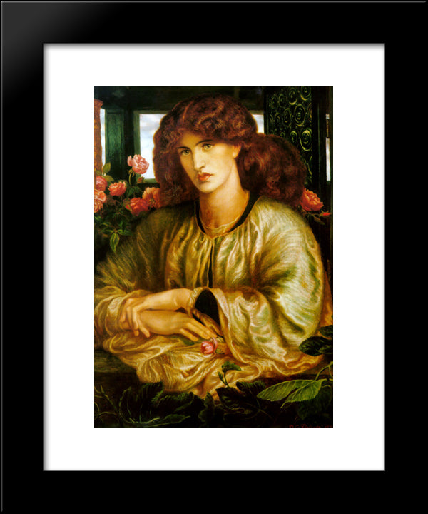 The Lady Of The Window 20x24 Black Modern Wood Framed Art Print Poster by Rossetti, Dante Gabriel