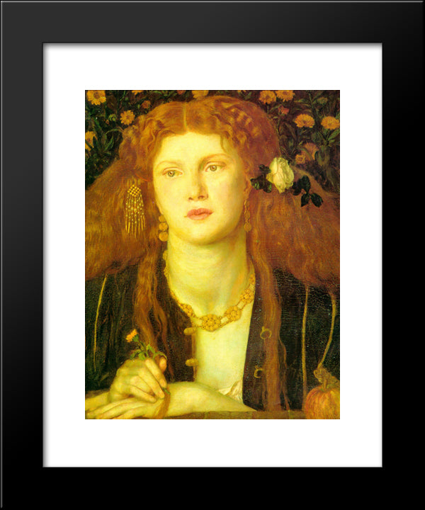 The Kissed Mouth 20x24 Black Modern Wood Framed Art Print Poster by Rossetti, Dante Gabriel