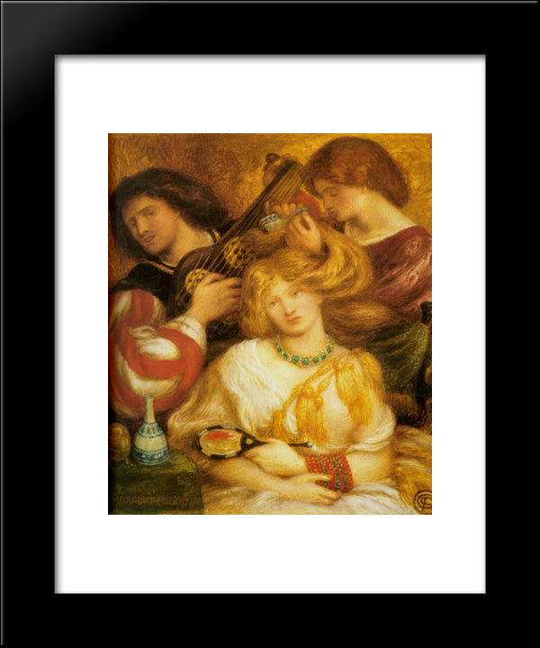 Morning Music 20x24 Black Modern Wood Framed Art Print Poster by Rossetti, Dante Gabriel