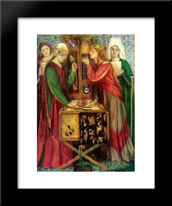 The Blue Closet 20x24 Black Modern Wood Framed Art Print Poster by Rossetti, Dante Gabriel