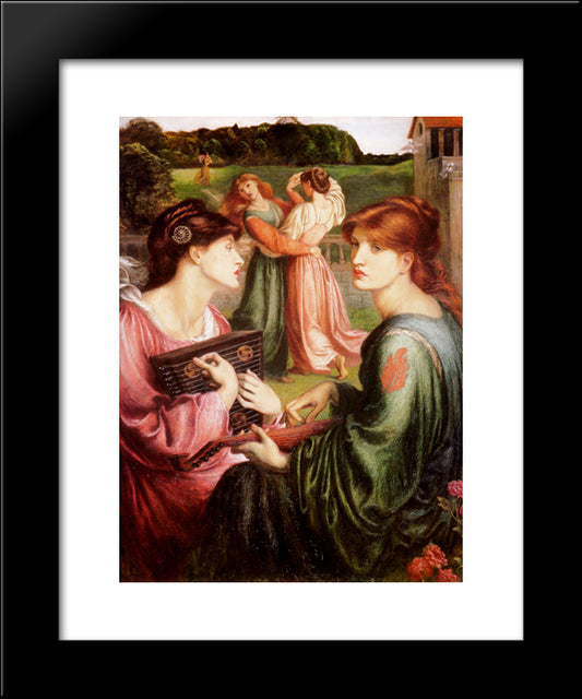 The Bower Meadow 20x24 Black Modern Wood Framed Art Print Poster by Rossetti, Dante Gabriel