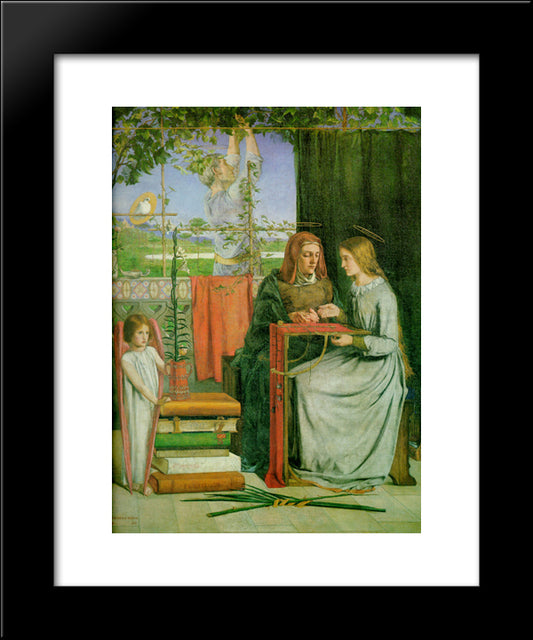 The Childhood Of Mary Virgin 20x24 Black Modern Wood Framed Art Print Poster by Rossetti, Dante Gabriel