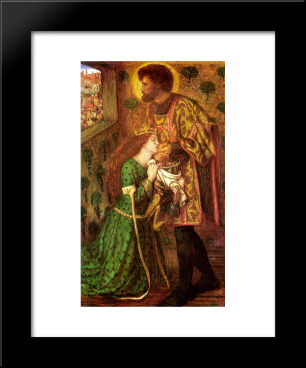 Saint George And The Princess Sabra 20x24 Black Modern Wood Framed Art Print Poster by Rossetti, Dante Gabriel