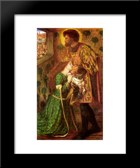 Saint George And The Princess Sabra 20x24 Black Modern Wood Framed Art Print Poster by Rossetti, Dante Gabriel