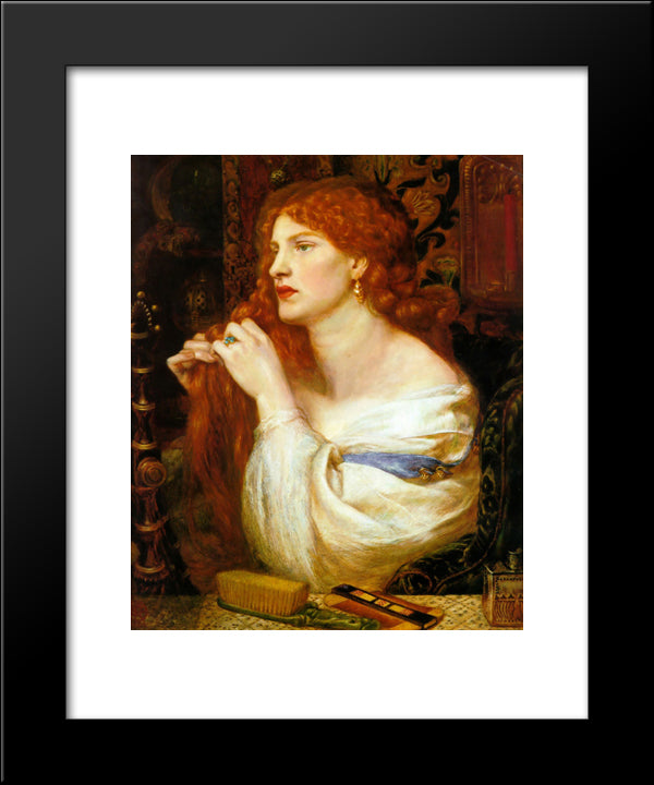 Fazio'S Mistress 20x24 Black Modern Wood Framed Art Print Poster by Rossetti, Dante Gabriel