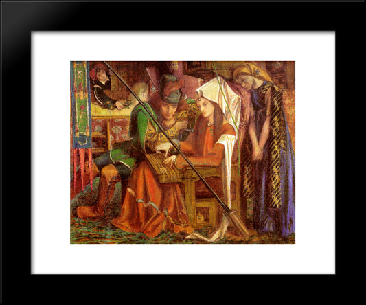 The Tune Of The Seven Towers 20x24 Black Modern Wood Framed Art Print Poster by Rossetti, Dante Gabriel