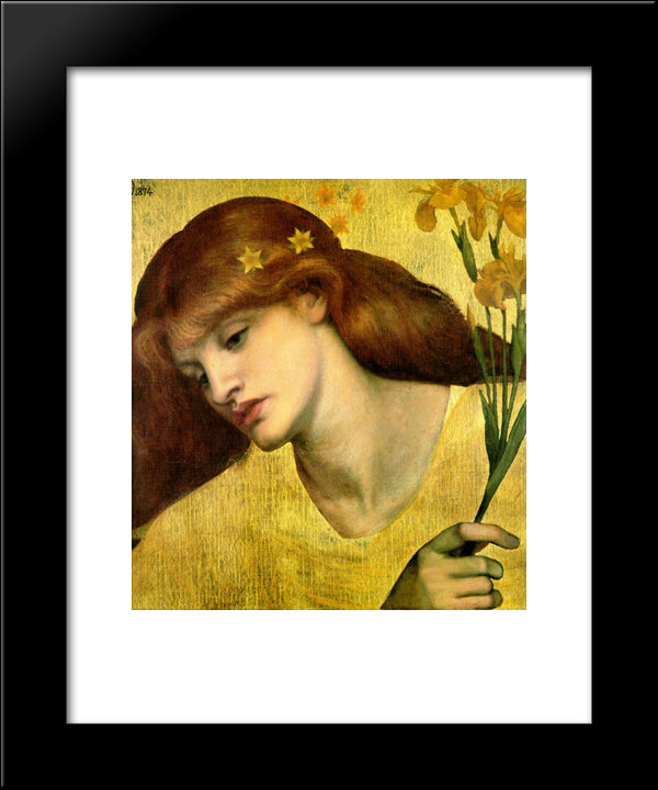 Sancta Lilias 20x24 Black Modern Wood Framed Art Print Poster by Rossetti, Dante Gabriel