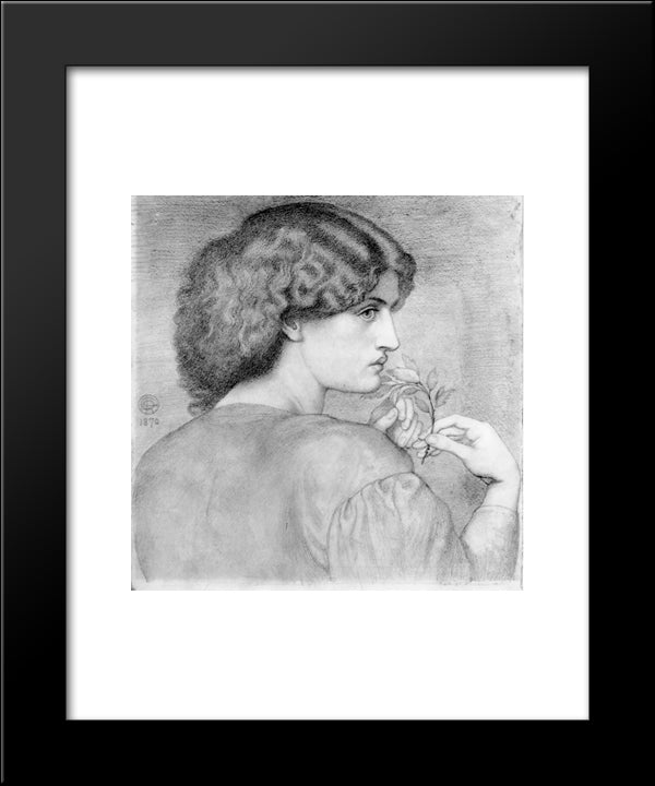 The Roseleaf 20x24 Black Modern Wood Framed Art Print Poster by Rossetti, Dante Gabriel