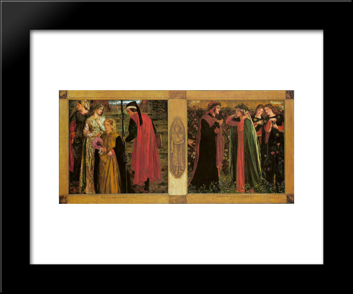 The Salutation Of Beatrice 20x24 Black Modern Wood Framed Art Print Poster by Rossetti, Dante Gabriel