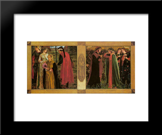 The Salutation Of Beatrice 20x24 Black Modern Wood Framed Art Print Poster by Rossetti, Dante Gabriel