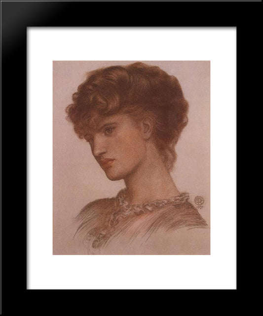 Portrait Of Aflaia Coronio (Nee Ionides) 20x24 Black Modern Wood Framed Art Print Poster by Rossetti, Dante Gabriel