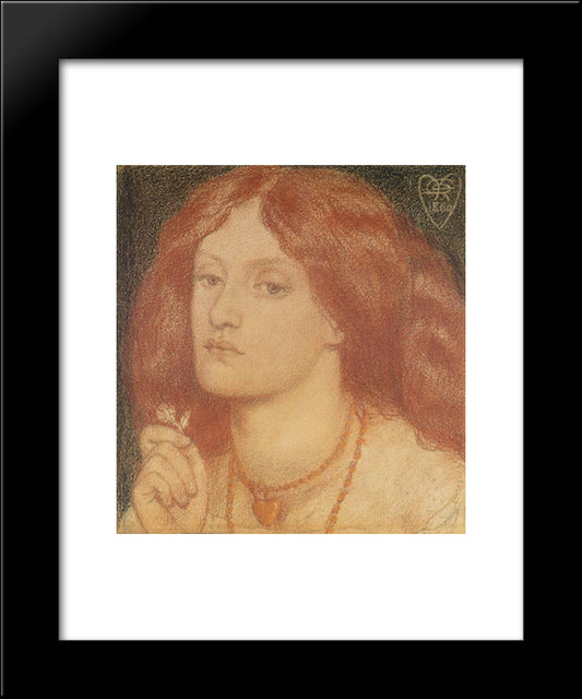 Regina Cordium Or The Queen Of Hearts 20x24 Black Modern Wood Framed Art Print Poster by Rossetti, Dante Gabriel