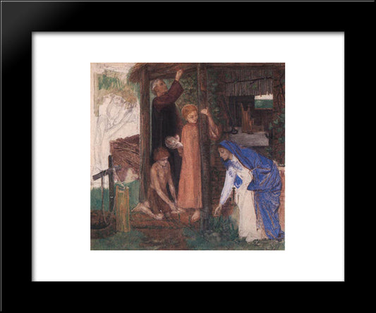 The Passover In The Holy Family: Gathering Bitter Herbs 20x24 Black Modern Wood Framed Art Print Poster by Rossetti, Dante Gabriel