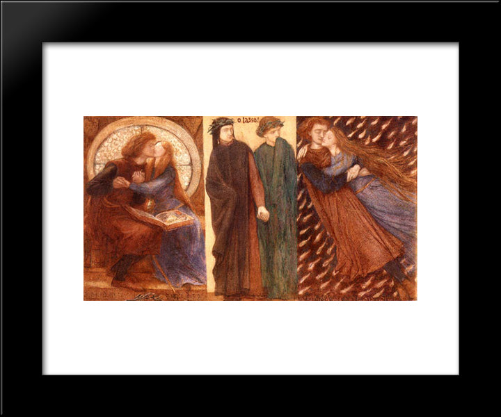 Paolo And Francesca 20x24 Black Modern Wood Framed Art Print Poster by Rossetti, Dante Gabriel