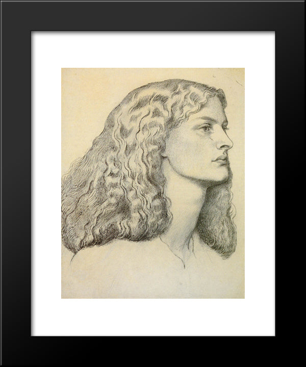 Portrait Of Anne Miller 20x24 Black Modern Wood Framed Art Print Poster by Rossetti, Dante Gabriel