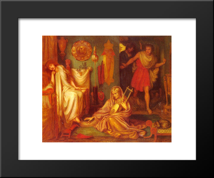 The Return Of Tibullus To Delia 20x24 Black Modern Wood Framed Art Print Poster by Rossetti, Dante Gabriel