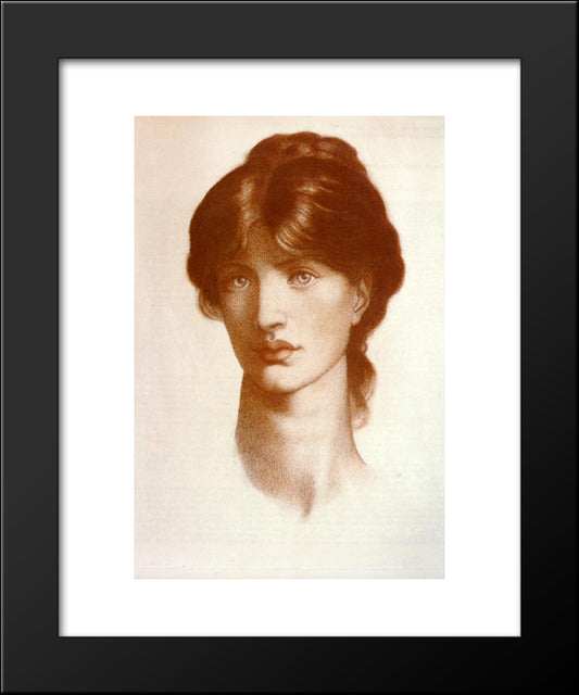 Study For A Vision Of Fiammetta 20x24 Black Modern Wood Framed Art Print Poster by Rossetti, Dante Gabriel