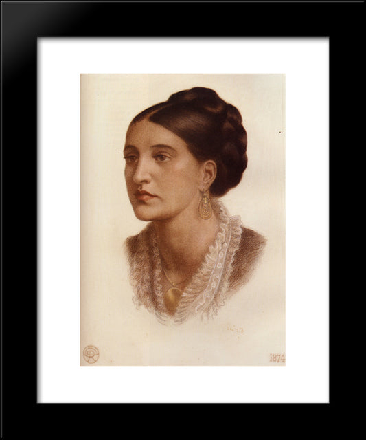 Portrait Of Mrs. Georgina Fernandez 20x24 Black Modern Wood Framed Art Print Poster by Rossetti, Dante Gabriel